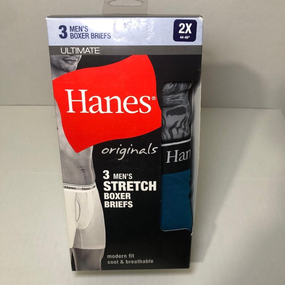 Hanes Originals Ultimate 3-Pack Men's Stretch Boxer Briefs Modern Fit Underwear
